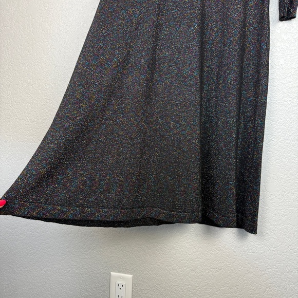 Lane Bryant NWT Glitter Metallic Stretchy Festive Long Sleeve Black Dress 14/16 - Picture 7 of 11